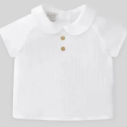 Paz Rodriguez Baby Tops*- Baby Unisex Woven Shirt Merlo, White