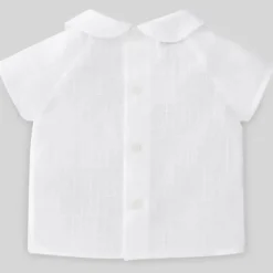 Paz Rodriguez Baby Tops*- Baby Unisex Woven Shirt Merlo, White