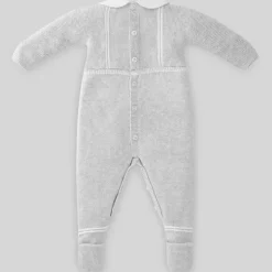 Paz Rodriguez Take Me Home Outfits*- Baby Unisex Knit Romper Leda, Grey/White