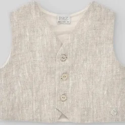 Paz Rodriguez Dresswear*- Baby Woven Newborn Waistcoat & Short & Shirt, Beige/White