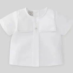 Paz Rodriguez Baby Tops*- Baby Woven Blouse Luar, White/Grey