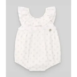 Paz Rodriguez Baby One-Pieces*- Baby Woven Newborn Romper, Cream/Magnolia