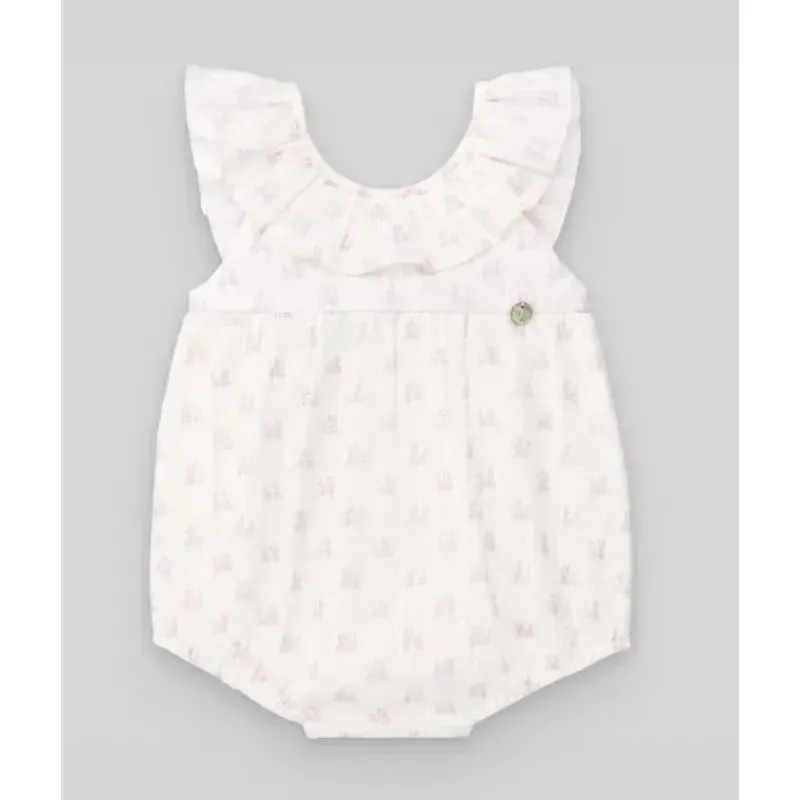 Paz Rodriguez Baby One-Pieces*- Baby Woven Newborn Romper, Cream/Magnolia