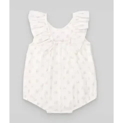 Paz Rodriguez Baby One-Pieces*- Baby Woven Newborn Romper, Cream/Magnolia