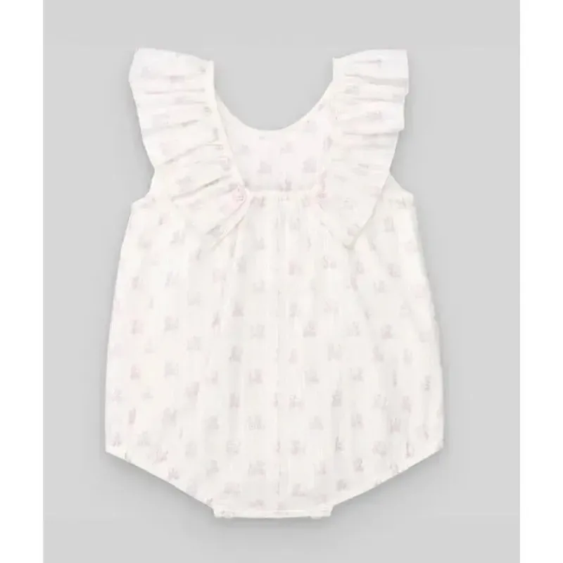 Paz Rodriguez Baby One-Pieces*- Baby Woven Newborn Romper, Cream/Magnolia