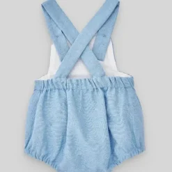 Paz Rodriguez Baby One-Pieces*- 2Pk Baby Set Woven Newborn Romper & T-Shit, White/Chalk Blue