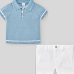 Paz Rodriguez Baby Sets*- 2Pk Baby Set Polo T Shirt & Shorts, Topz Blue/White