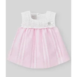 Paz Rodriguez Dresses|Baby Dresses & Skirts*- 2Pk Baby Set Dress With Diaper Cover, White/Chalk Pink