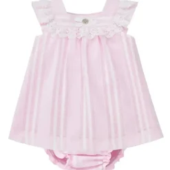 Paz Rodriguez Dresses|Baby Dresses & Skirts*- 2Pk Baby Set Dress With Diaper Cover, Chalk Pink/White
