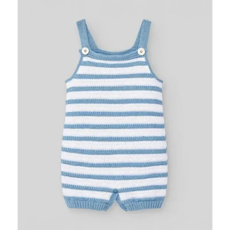 Paz Rodriguez Baby One-Pieces*- 2Pk Baby Set Knit Newborn Body & Knit Romper Stripes, White/Chalk Blue