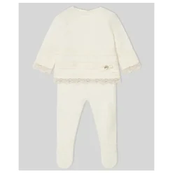 Paz Rodriguez Take Me Home Outfits*- Take Me Home Set Knit Newborn Sweater + Leggings Paz, Cream/Beige