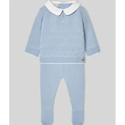 Paz Rodriguez Take Me Home Outfits*- Take Me Home Set Knit Newborn Sweater + Leggings Vento, Sky Blue