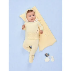 Paz Rodriguez Take Me Home Outfits*- Take Me Home Set Knit Newborn Sweater + Leggings Bico, Chalk Pink