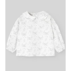 Paz Rodriguez Baby Tops*- Woven Newborn Blouse Pulgarcito, Grey Pear