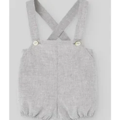 Paz Rodriguez Baby One-Pieces*- Woven Newborn Overall Pulgarcito, Grey Pearl