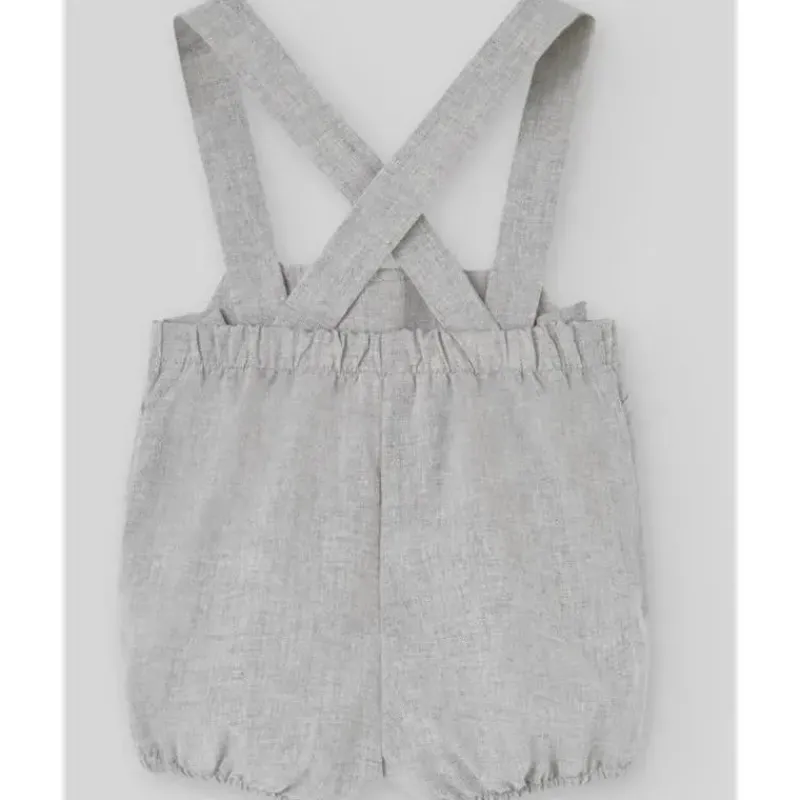 Paz Rodriguez Baby One-Pieces*- Woven Newborn Overall Pulgarcito, Grey Pearl