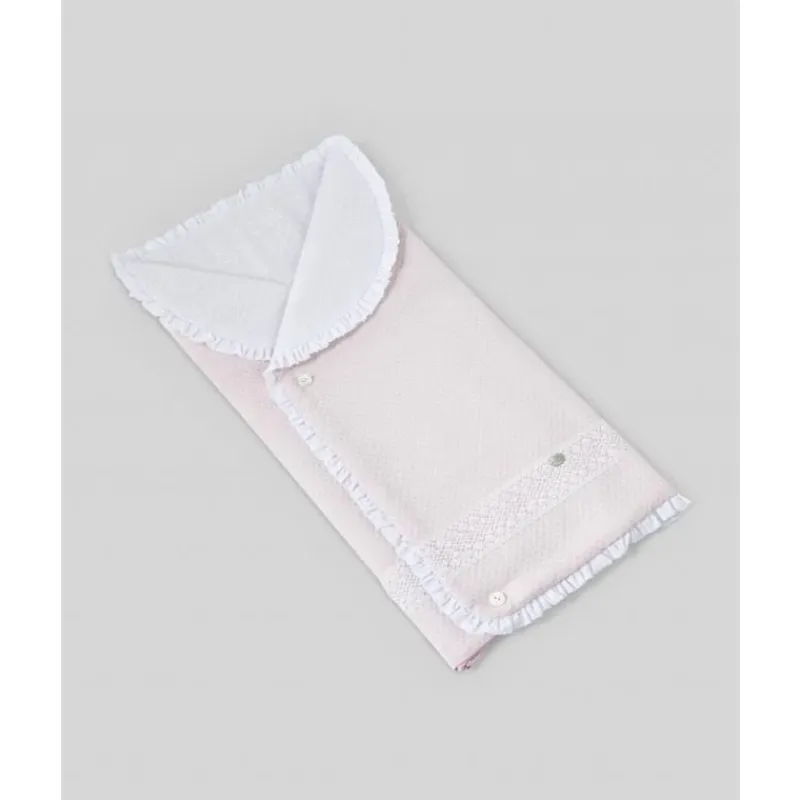 Paz Rodriguez Blankets & Quilts*- Woven Newborn Baby Nest Torres, Chalk Pink/White