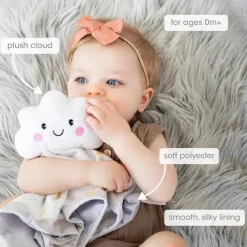 Pearhead Baby Lovies, Security Blankets & Blankies*Pearhead - Cloud Security Blanket, Soft Baby Lovey for Babies, White Cloud Lovey