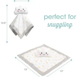 Pearhead Baby Lovies, Security Blankets & Blankies*Pearhead - Cloud Security Blanket, Soft Baby Lovey for Babies, White Cloud Lovey
