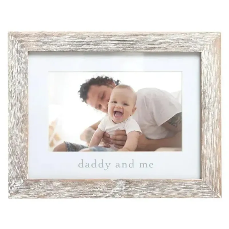 Pearhead Baby Gift For Dad|Wallpaper & Wall Art*Pearhead - Daddy And Me Frame - Rustic/Wood
