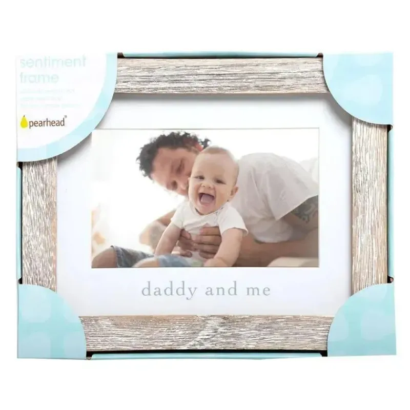 Pearhead Baby Gift For Dad|Wallpaper & Wall Art*Pearhead - Daddy And Me Frame - Rustic/Wood