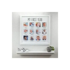 Pearhead Baby Baby Milestone*Pearhead - First Year Baby Photo Frame, White