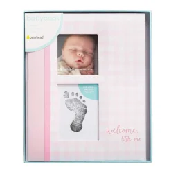 Pearhead Baby Cool Baby Products*Pearhead - Gingham Baby Memory Book And Clean-Touch Ink Pad, Pink