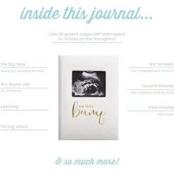 Pearhead Baby Cool Baby Products*Pearhead - My Little Bump Linen Pregnancy Journal, Ivory