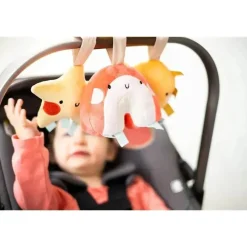 Pearhead Baby Stroller Toys*Pearhead - Rainbow Sun and Stars Stroller Toys, Plush Corduroy Baby Travel Car Seat Toy, Set of 3
