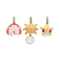Pearhead Baby Stroller Toys*Pearhead - Rainbow Sun and Stars Stroller Toys, Plush Corduroy Baby Travel Car Seat Toy, Set of 3