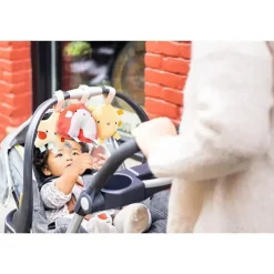 Pearhead Baby Stroller Toys*Pearhead - Rainbow Sun and Stars Stroller Toys, Plush Corduroy Baby Travel Car Seat Toy, Set of 3