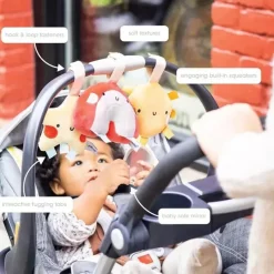 Pearhead Baby Stroller Toys*Pearhead - Rainbow Sun and Stars Stroller Toys, Plush Corduroy Baby Travel Car Seat Toy, Set of 3