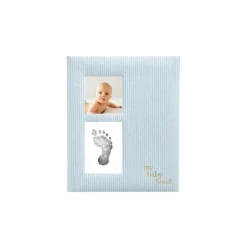 Pearhead Baby Books For Babies|Gifts Up To $25*Pearhead - Seersucker Baby Book And Clean Touch Ink Pad, Blue