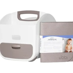 Pearhead Baby Diaper Bag Accessories*Pearhead - Ubbi Portable Diaper Caddy and Changing Mat, Diaper Storage, Taupe