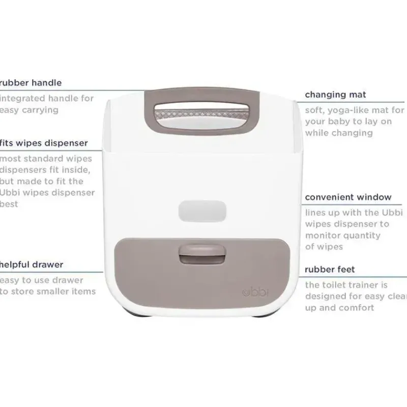 Pearhead Baby Diaper Bag Accessories*Pearhead - Ubbi Portable Diaper Caddy and Changing Mat, Diaper Storage, Taupe