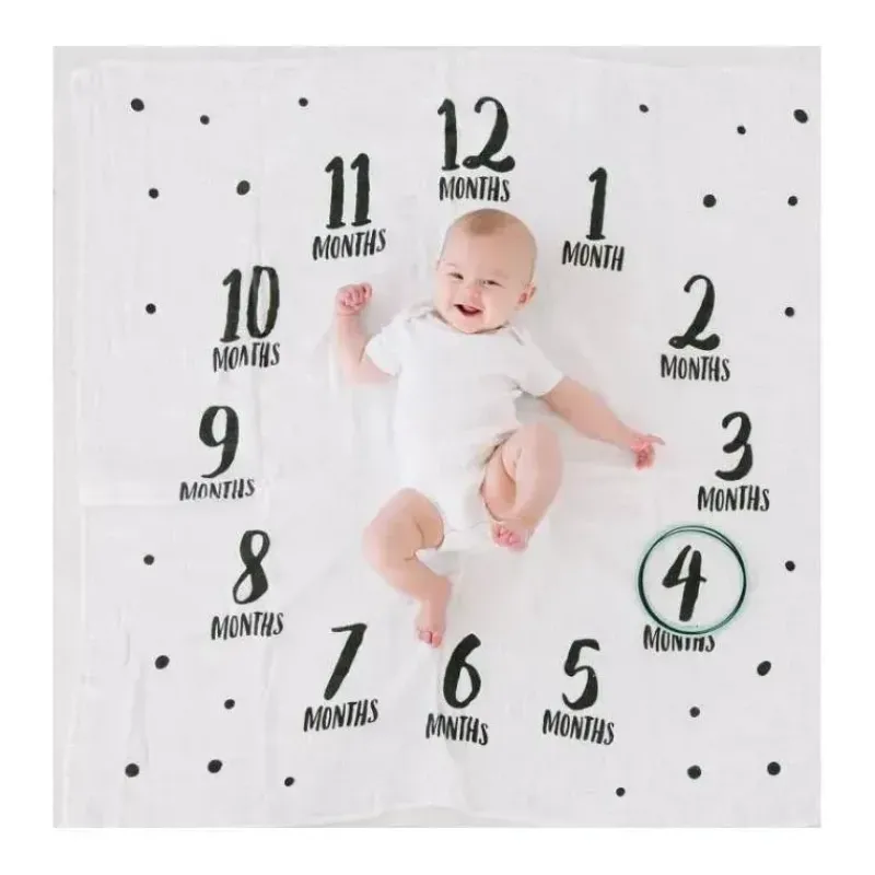 Pearhead Baby Baby Milestone|Birthday Party*Pearhead - Watch Me Grow Milestone Blanket, Black & White