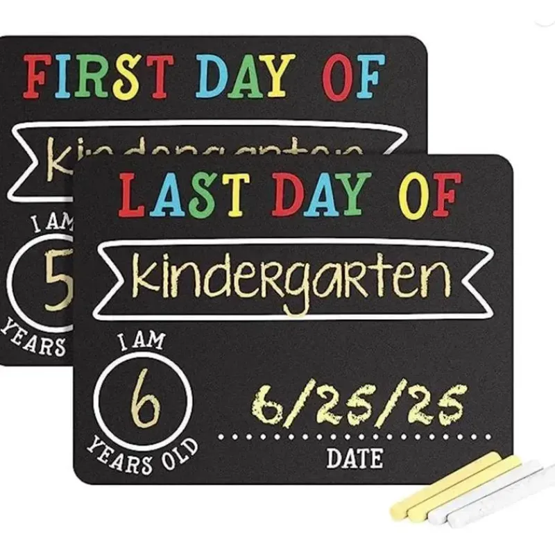 Kids Pearhead Baby Gift For Kids*- First and Last Day Chalkboard Signs, Reusable And Erasable Chalkboard