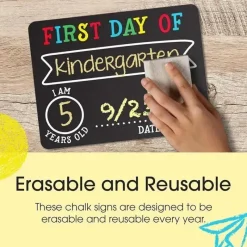 Kids Pearhead Baby Gift For Kids*- First and Last Day Chalkboard Signs, Reusable And Erasable Chalkboard