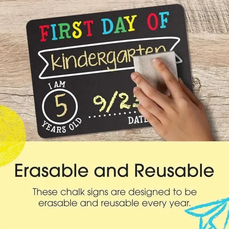 Kids Pearhead Baby Gift For Kids*- First and Last Day Chalkboard Signs, Reusable And Erasable Chalkboard