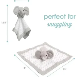 Pearhead Baby Lovies, Security Blankets & Blankies*- Security Blanket, Snuggle Toy Stuffed Animal, Gray Elephant Lovey