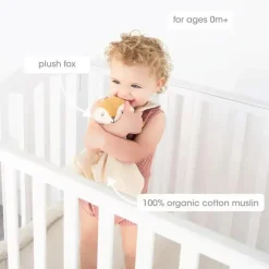 Pearhead Baby Lovies, Security Blankets & Blankies*- Security Blanket, Snuggle Toy Stuffed Animal, Cotton Muslin Fox Lovey