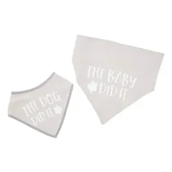 Pearhead Baby Gender Reveal*And Pet Bib Set, Gray