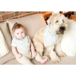 Pearhead Baby Gender Reveal*And Pet Bib Set, Gray