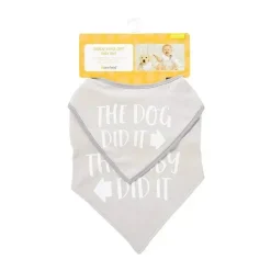 Pearhead Baby Gender Reveal*And Pet Bib Set, Gray