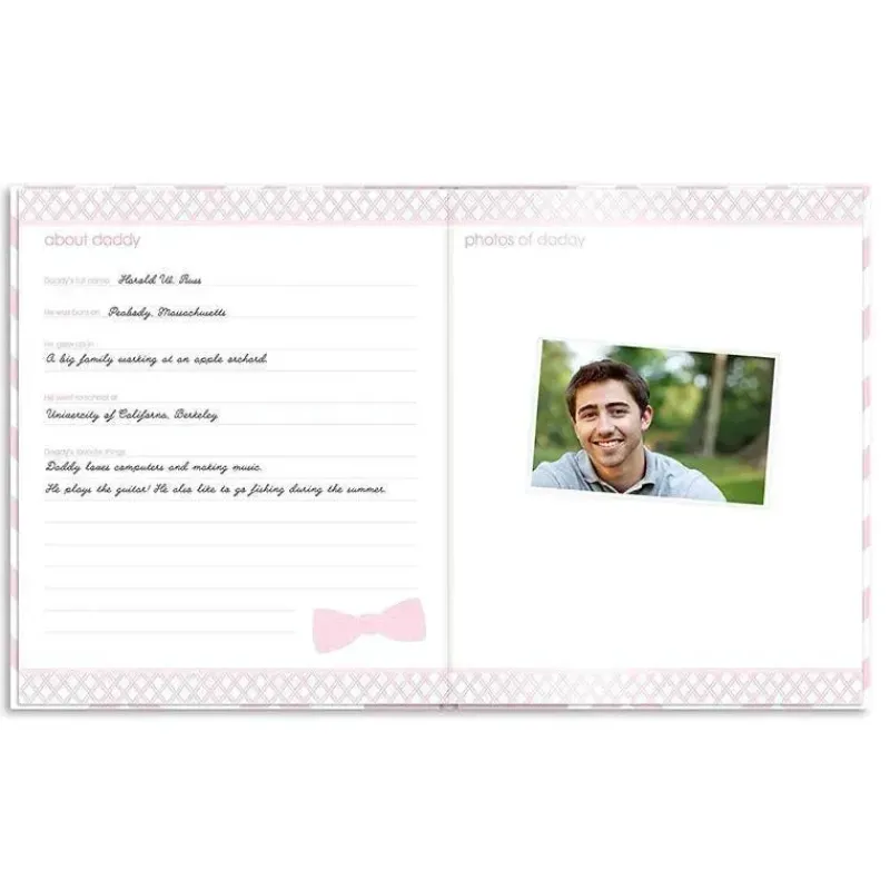 Pearhead Baby Baby Keepsakes*First 5 Years Memory Book with Safe Ink Pad - Pink