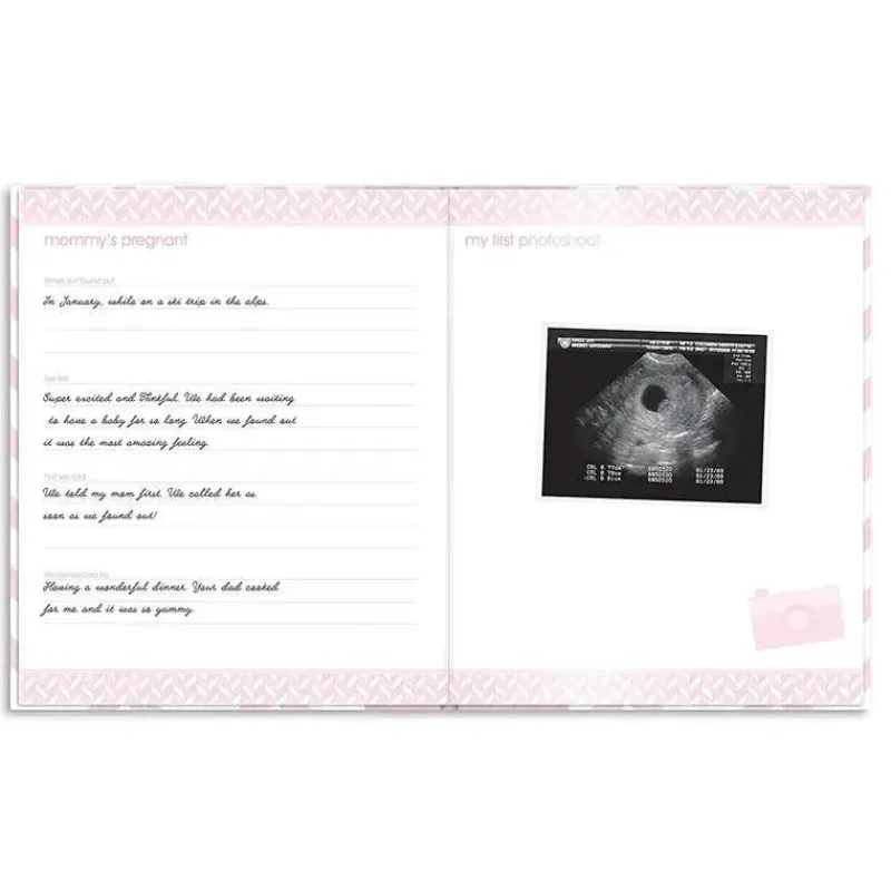 Pearhead Baby Baby Keepsakes*First 5 Years Memory Book with Safe Ink Pad - Pink