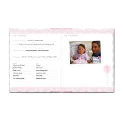 Pearhead Baby Baby Keepsakes*First 5 Years Memory Book with Safe Ink Pad - Pink