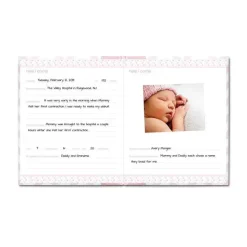 Pearhead Baby Baby Keepsakes*First 5 Years Memory Book with Safe Ink Pad - Pink