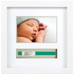 Pearhead Baby Baby Keepsakes*Hosipital ID Bracelet and Photo Keepsake Frame, White