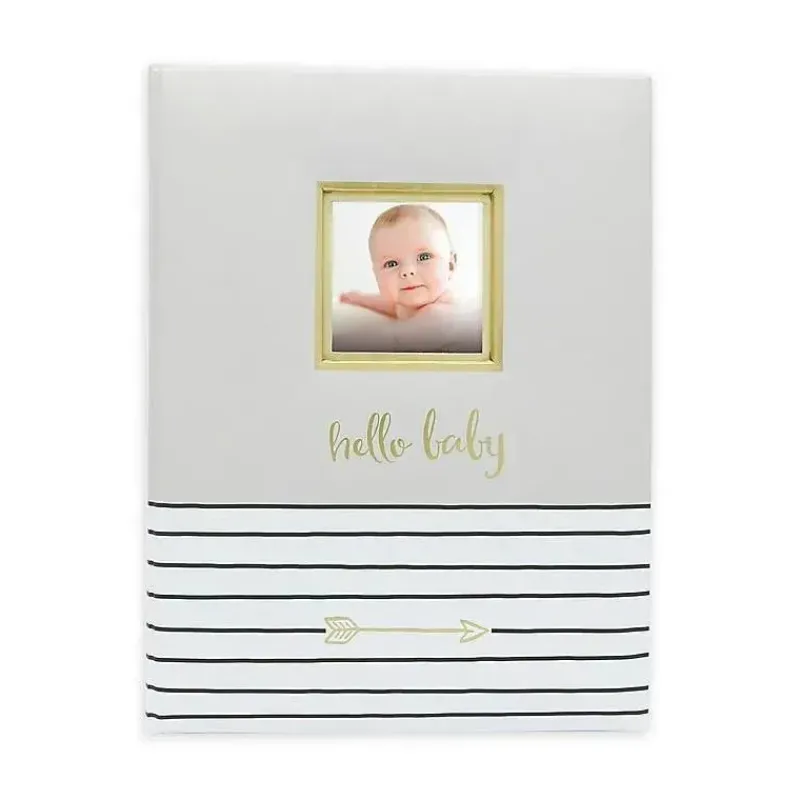 Pearhead Baby Baby Keepsakes*1st Year Memory Book Hello Baby Grey and Gold